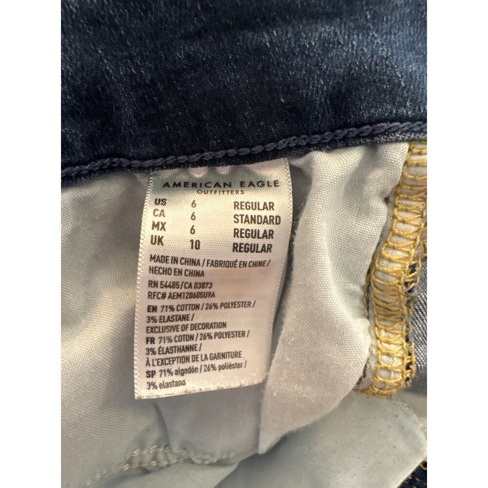 American Eagle Women's Curvy Super Hi-Rise Jegging Jeans 6 Distressed Ripped - Picture 10 of 11
